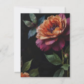 Elegante  perzikkleurige rode bloemige moody boho bedankkaart (Achterkant)