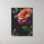 Elegante  perzikkleurige rode bloemige moody boho canvas afdruk (Voorkant)
