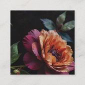 Elegante  perzikkleurige rode bloemige moody boho informatiekaartje (Achterkant)