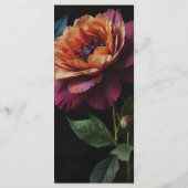 Elegante  perzikkleurige rode bloemige moody boho menu (Achterkant)