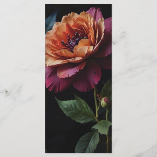 Elegante  perzikkleurige rode bloemige moody boho menu (Achterkant)