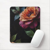 Elegante  perzikkleurige rode bloemige moody boho muismat (Met muis)