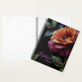 Elegante perzikkleurige rode bloemige moody boho planner (Display)