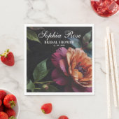 Elegante perzikkleurige rode bloemige moody boho servet (Insitu)