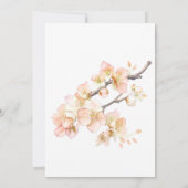 Elegante perzikkleurige roze waterverf bloemenbrui kaart (Achterkant)