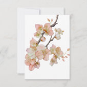 Elegante perzikkleurige roze waterverf bloemenbrui kaart (Achterkant)