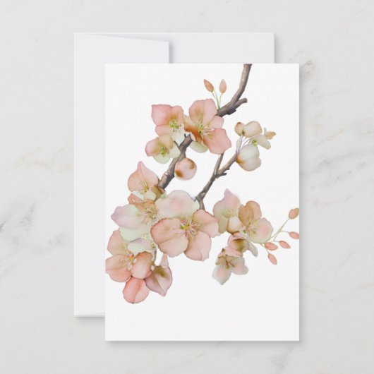 Elegante perzikkleurige roze waterverf bloemenbrui kaart (Achterkant)