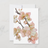 Elegante perzikkleurige roze waterverf bloemenbrui kaart (Achterkant)