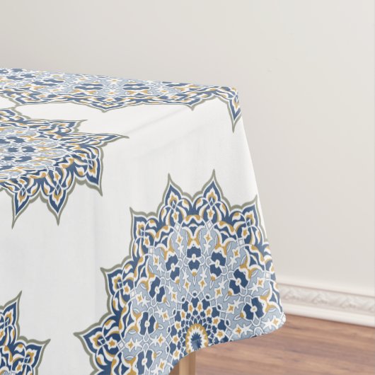 Elegante Perzische Blauwe Arabesk Oosterse decorat Tafelkleed (Voorbeeld)