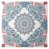 Elegante Perzische Blauwe Arabesk Oosterse decorat Tegeltje (Voorkant)