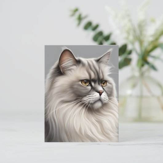 Elegante Perzische kat illustratie Briefkaart (Staand voorkant)