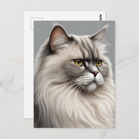 Elegante Perzische kat illustratie Briefkaart (Voorkant / Achterkant)