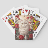 Elegante  Perzische kat met Rozen Pokerkaarten (Achterkant)
