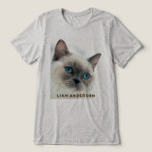 Elegante Pet Cat foto gepersonaliseerd grappig Tri-Blend Shirt
