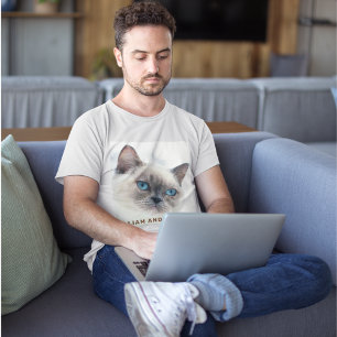 Elegante Pet Cat foto gepersonaliseerd grappig Tri-Blend Shirt