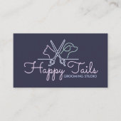 Elegante Pet Groomer Kat & Hond Logo Visitekaartje (Voorkant)