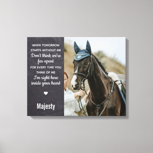 Elegante Pet Memorial Custom Herinnering Foto Canvas Afdruk (Voorkant)