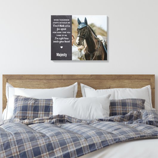 Elegante Pet Memorial Custom Herinnering Foto Canvas Afdruk (Insitu (Slaapkamer))