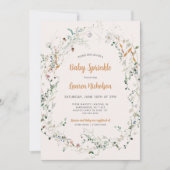 Elegante Petite Wildflower baby strooi Kaart (Voorkant)