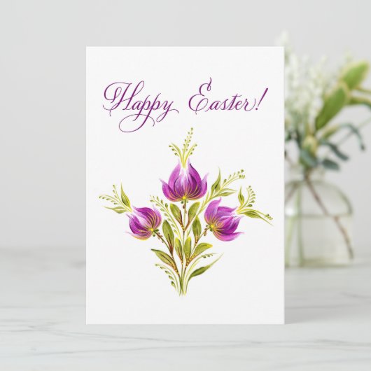 Elegante Petrykivka Easter Kaart (Staand voorkant)