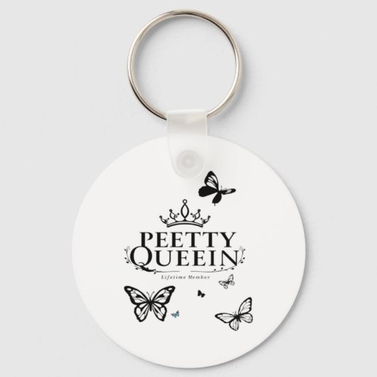 Elegante Petty Queen Design Sticker Sleutelhanger (Voorkant)