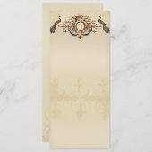 Elegante Pfau-Hochzeits Menü-Karten Kaart (Voorkant / Achterkant)