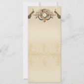 Elegante Pfau-Hochzeits Menü-Karten Kaart (Voorkant)