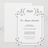 Elegante PhD Afstudeerfeest Kaart (Voorkant / Achterkant)