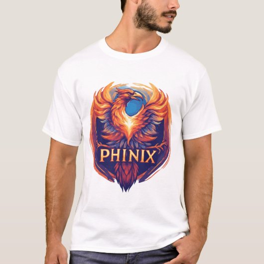 Elegante Phinix Phoenix Logo – Wedergeboorte & Gro T-shirt (Voorkant)