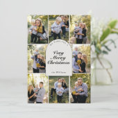 Elegante Photo Collage Script Typografie Feestdagenkaart (Staand voorkant)