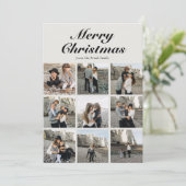 Elegante Photo Collage Script Typografie Feestdagenkaart (Staand voorkant)