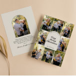 Elegante Photo Collage Script Typografie Feestdagenkaart<br><div class="desc">Deze elegante dubbelzijdige kerstkaart heeft een moderne scripttypografie en een collage van 9 foto's. Plaats uw favoriete foto's en pas deze naar wens aan. Foto's van prostoleh / Freepik.</div>