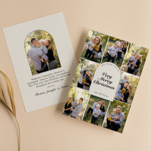 Elegante Photo Collage Script Typografie Feestdagenkaart