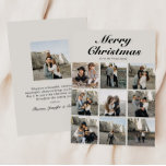 Elegante Photo Collage Script Typografie Feestdagenkaart<br><div class="desc">Deze elegante dubbelzijdige kerstkaart is voorzien van moderne scripttypografie en een fotocollage van 10 foto's. Plaats uw favoriete foto's en pas deze naar wens aan. Foto's van prostoleh / Freepik.</div>