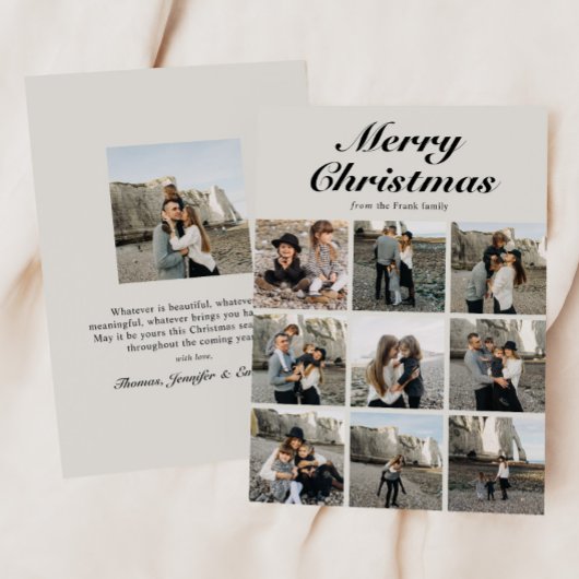 Elegante Photo Collage Script Typografie Feestdagenkaart