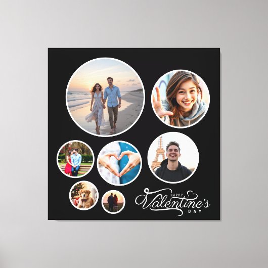Elegante Photo Collage Valentijn's Gift Groot Canvas Afdruk (Voorkant)