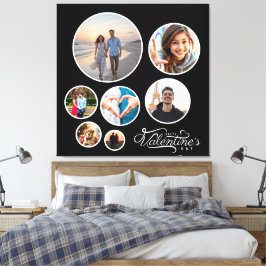 Elegante Photo Collage Valentijn's Gift Groot Canvas Afdruk