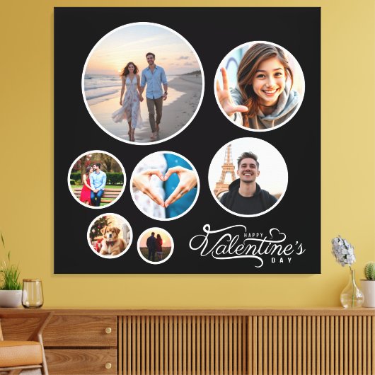 Elegante Photo Collage Valentijn's Gift Groot Canvas Afdruk (Insitu (Woonkamer))
