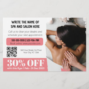 Elegante Photo Massage Therapeut Korting Flyer