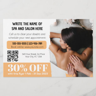 Elegante Photo Massage Therapeut Korting Flyer