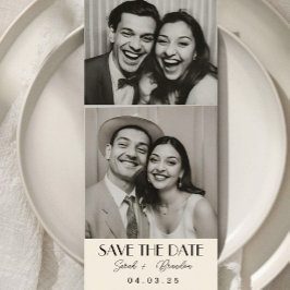 Elegante Photobooth Typografie Qrcode Sla de datum Kaart