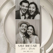 Elegante Photobooth Typografie Qrcode Sla de datum Kaart