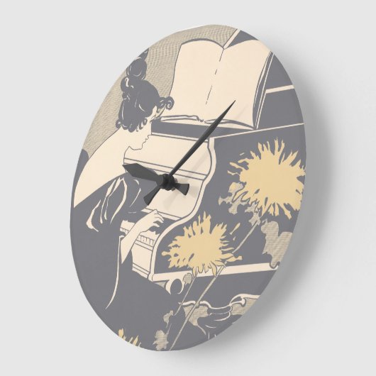 Elegante pianist grote klok (Hoek)
