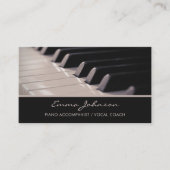 Elegante Pianist Muziekleraar Piano Keys Visitekaartje (Voorkant)