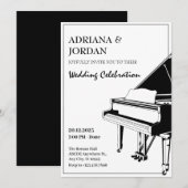 Elegante Piano bruiloft Kaart (Voorkant / Achterkant)