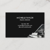 Elegante Piano Instructeur Muziekleraar Pianist Visitekaartje (Achterkant)