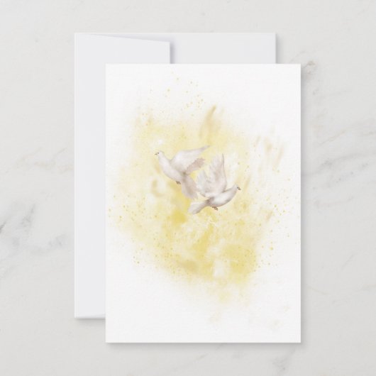 Elegante piano met viool en duiven bedankkaart (Achterkant)