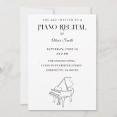 Elegante piano overweging uitnodiging (Voorkant)