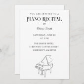 Elegante piano overweging uitnodiging (Voorkant / Achterkant)