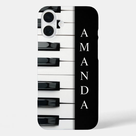 Elegante piano sleutel lay-out met verticale naam Case-Mate iPhone case (Achterkant)